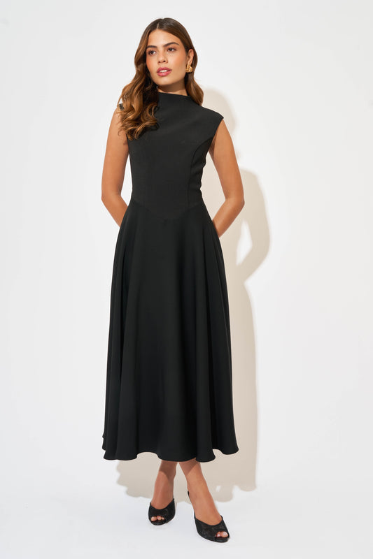 High Waist Midi Dress
