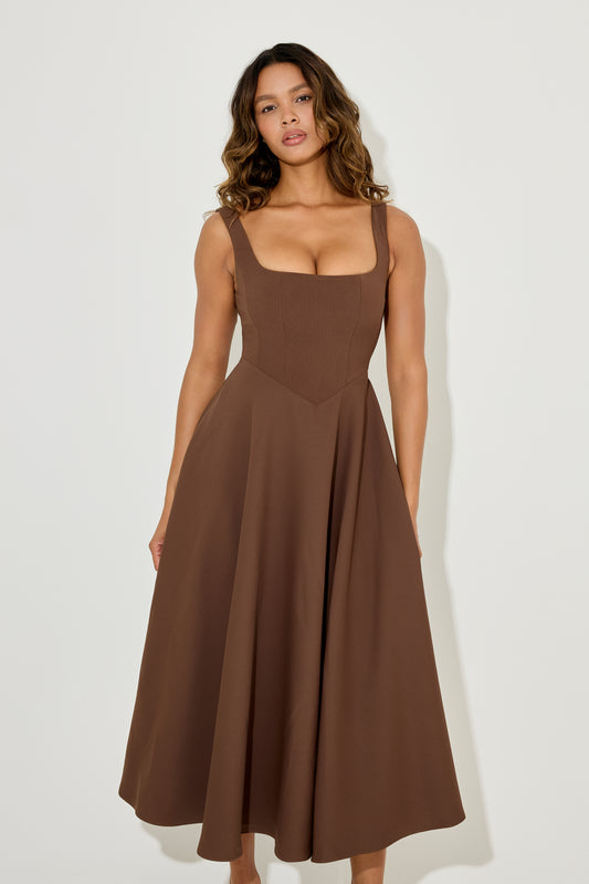 Square Neck Midi Dress