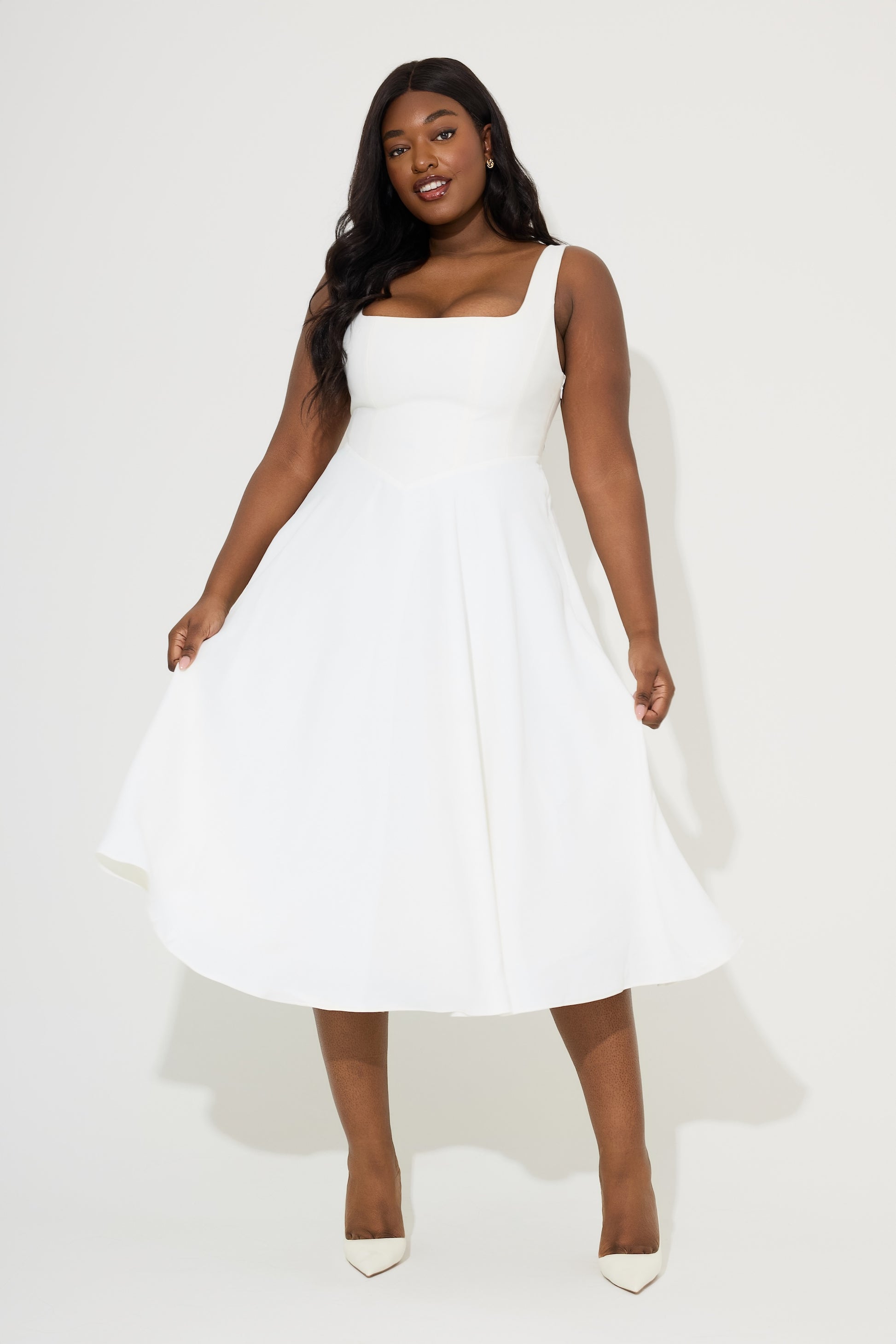 Square Neck Midi Dress Odd Muse Square Neck Midi Dress Odd Muse