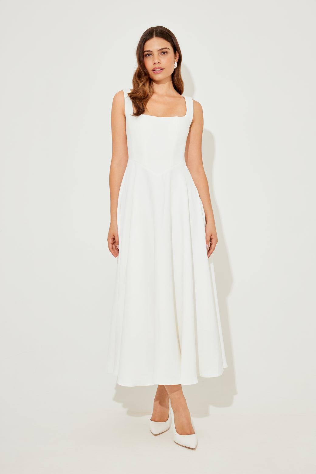 Square Neck Midi Dress