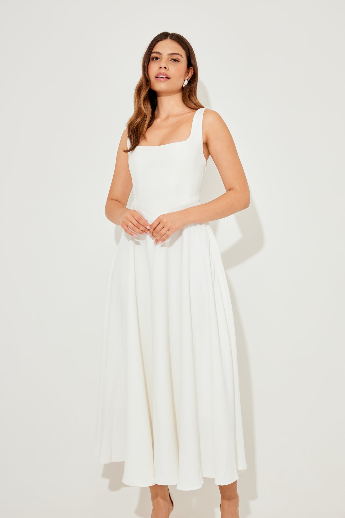 Square Neck Midi Dress