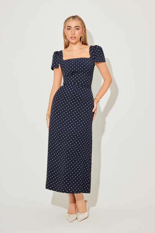 Square Neck Slip Midi Dress