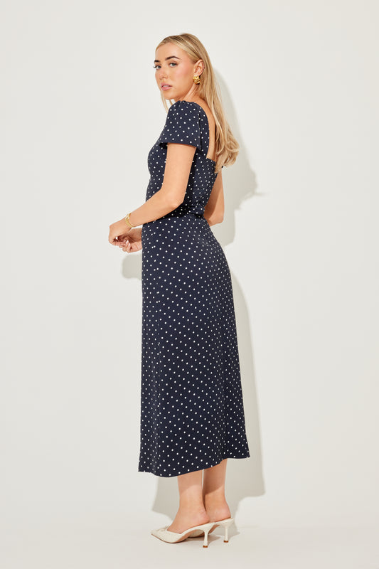 Square Neck Slip Midi Dress
