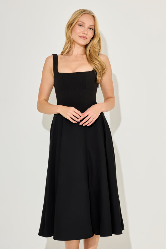 Square Neck Midi Dress