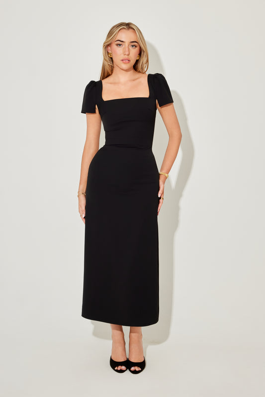 Square Neck Slip Midi Dress