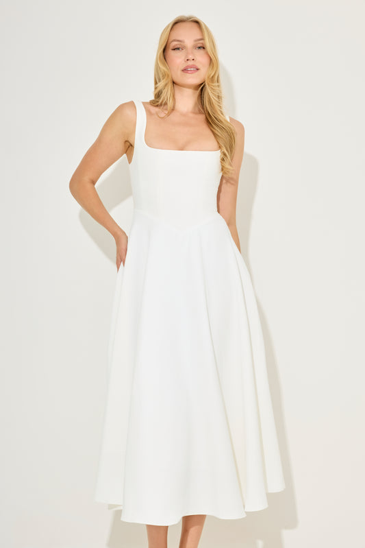 Square Neck Midi Dress