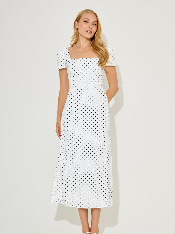Square Neck Slip Midi Dress
