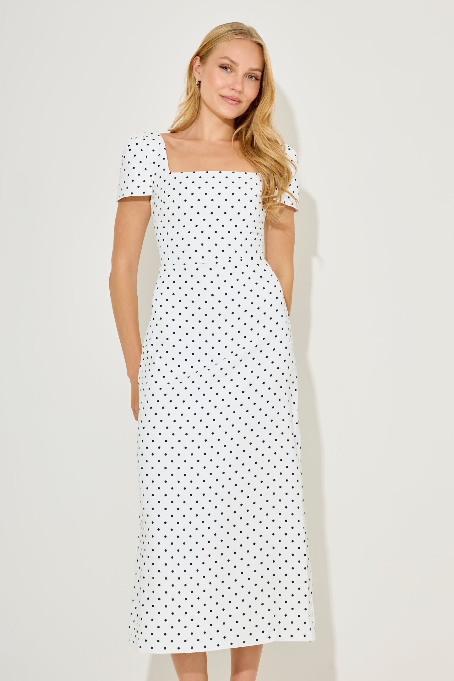 odd muse square neck midi dress Odd Muse Square Neck Ivory Midi Dress Preloved Size S