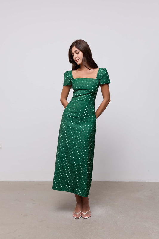 Square Neck Slip Midi Dress
