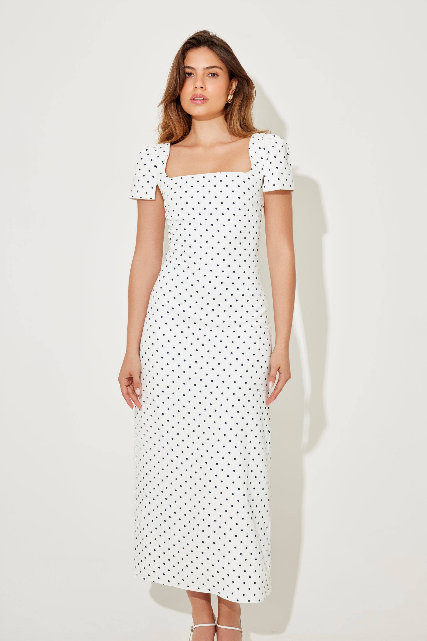 Square Neck Slip Midi Dress
