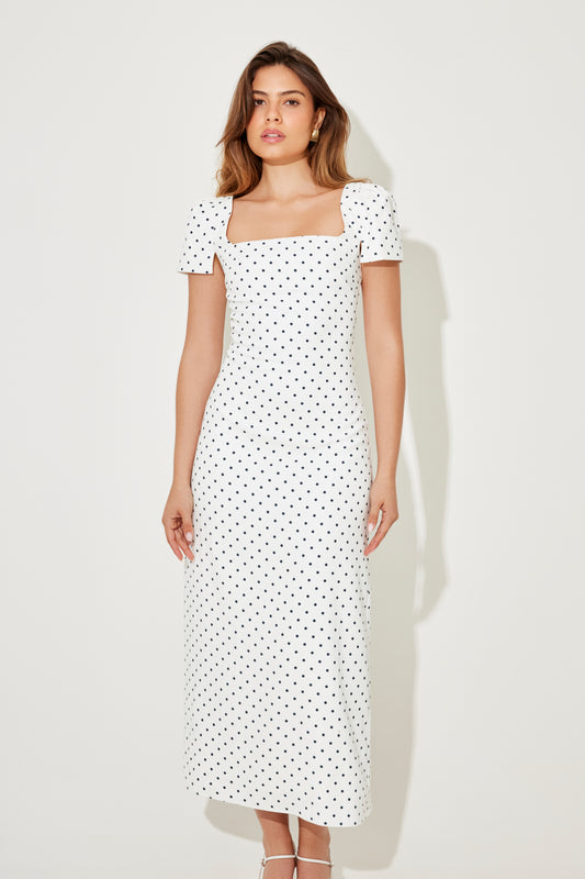 Square Neck Slip Midi Dress