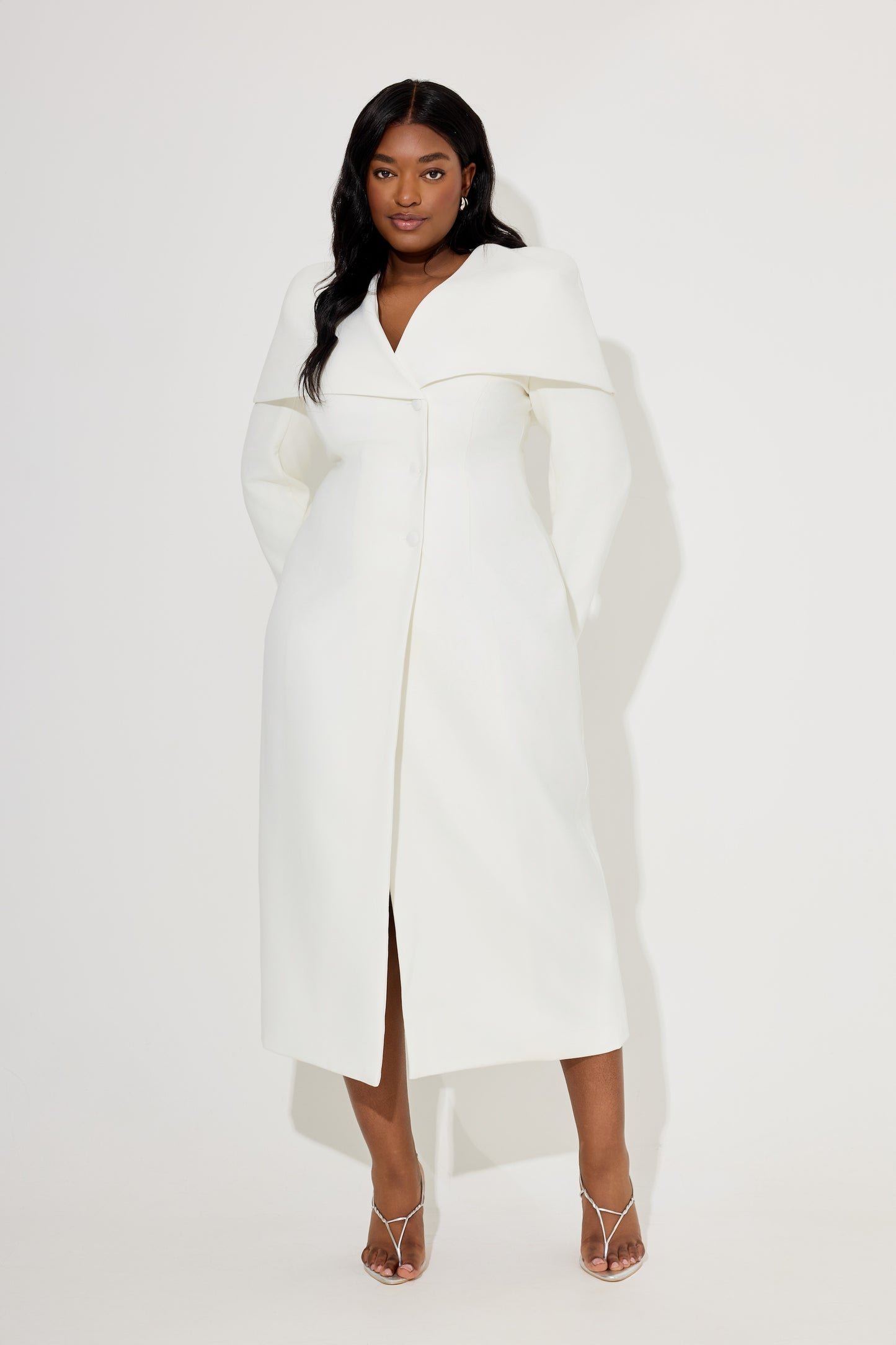 Statement Collar Midi Dress