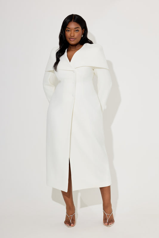 Statement Collar Midi Dress