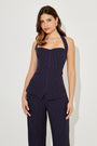The Ultimate Muse Pin Stripe Halter Top