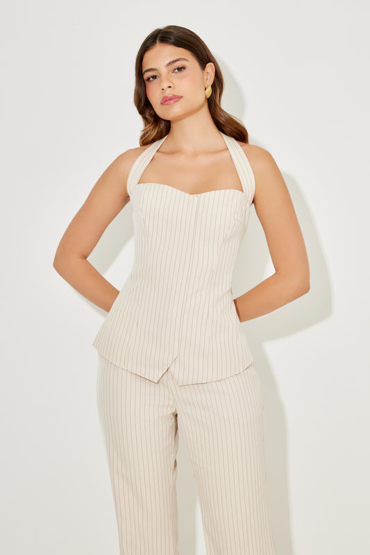 Pin Stripe Halter Top