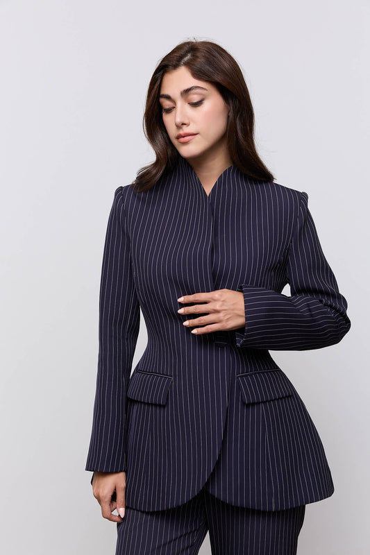 Tailored Pinstripe Blazer
