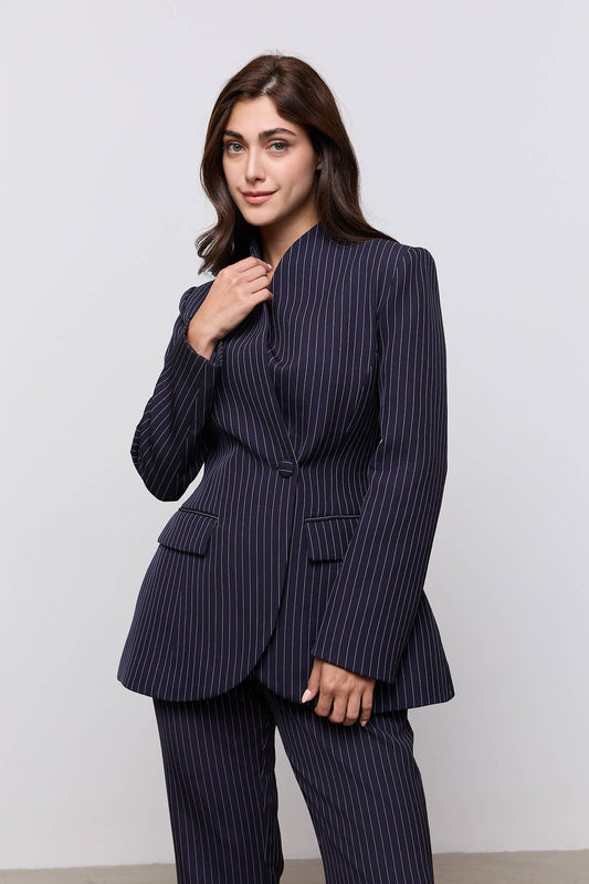 Tailored Pinstripe Blazer