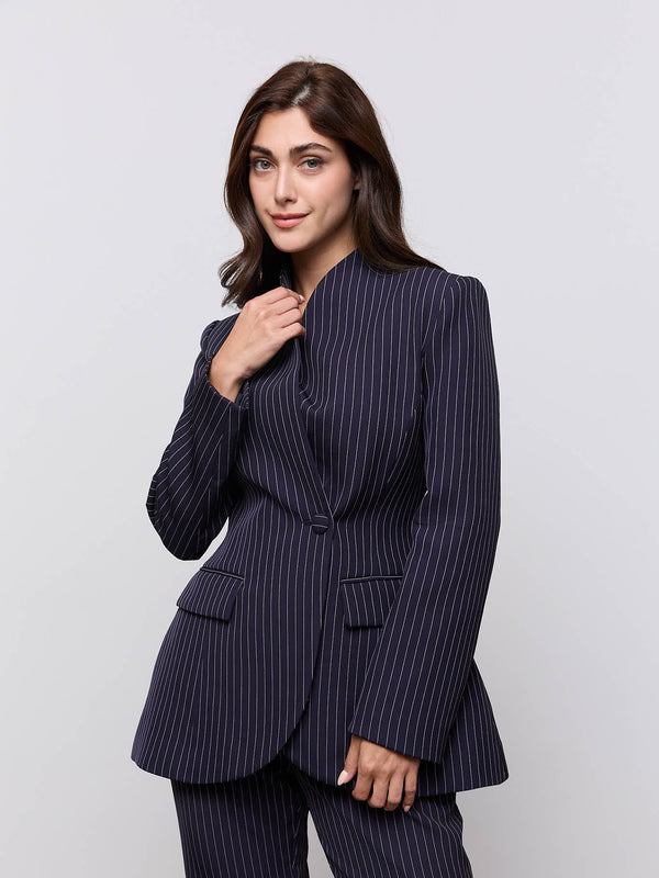 Tailored Pinstripe Blazer
