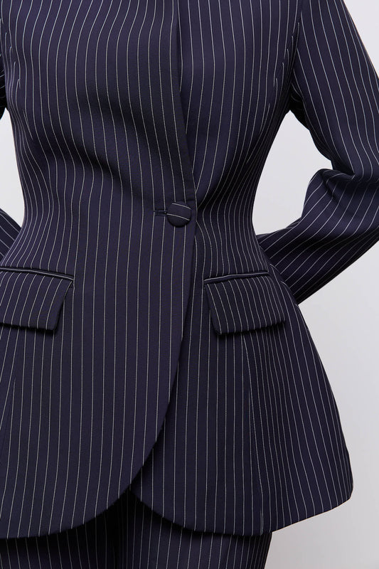 Tailored Pinstripe Blazer
