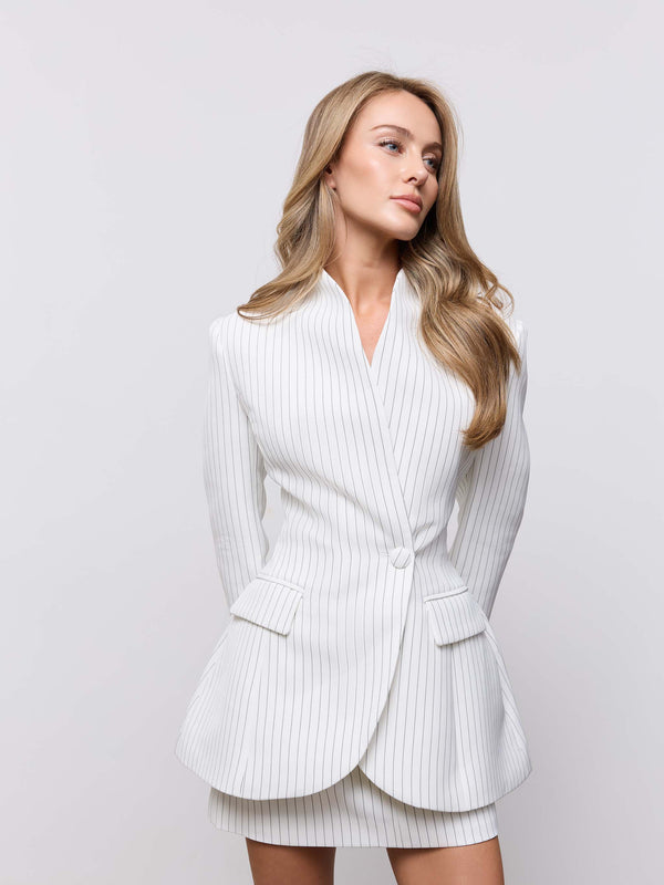 Tailored Pinstripe Blazer