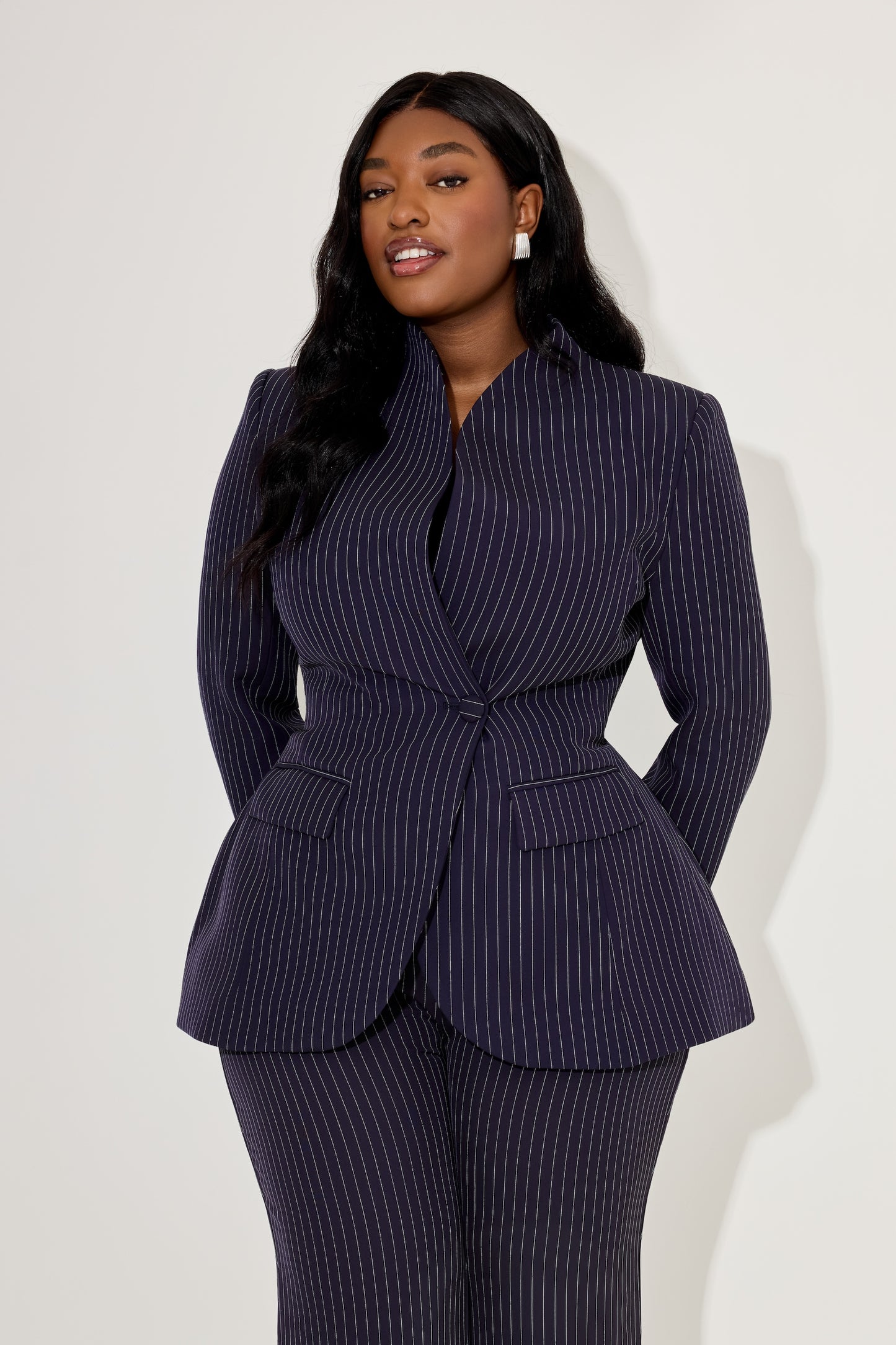 Tailored Pinstripe Blazer