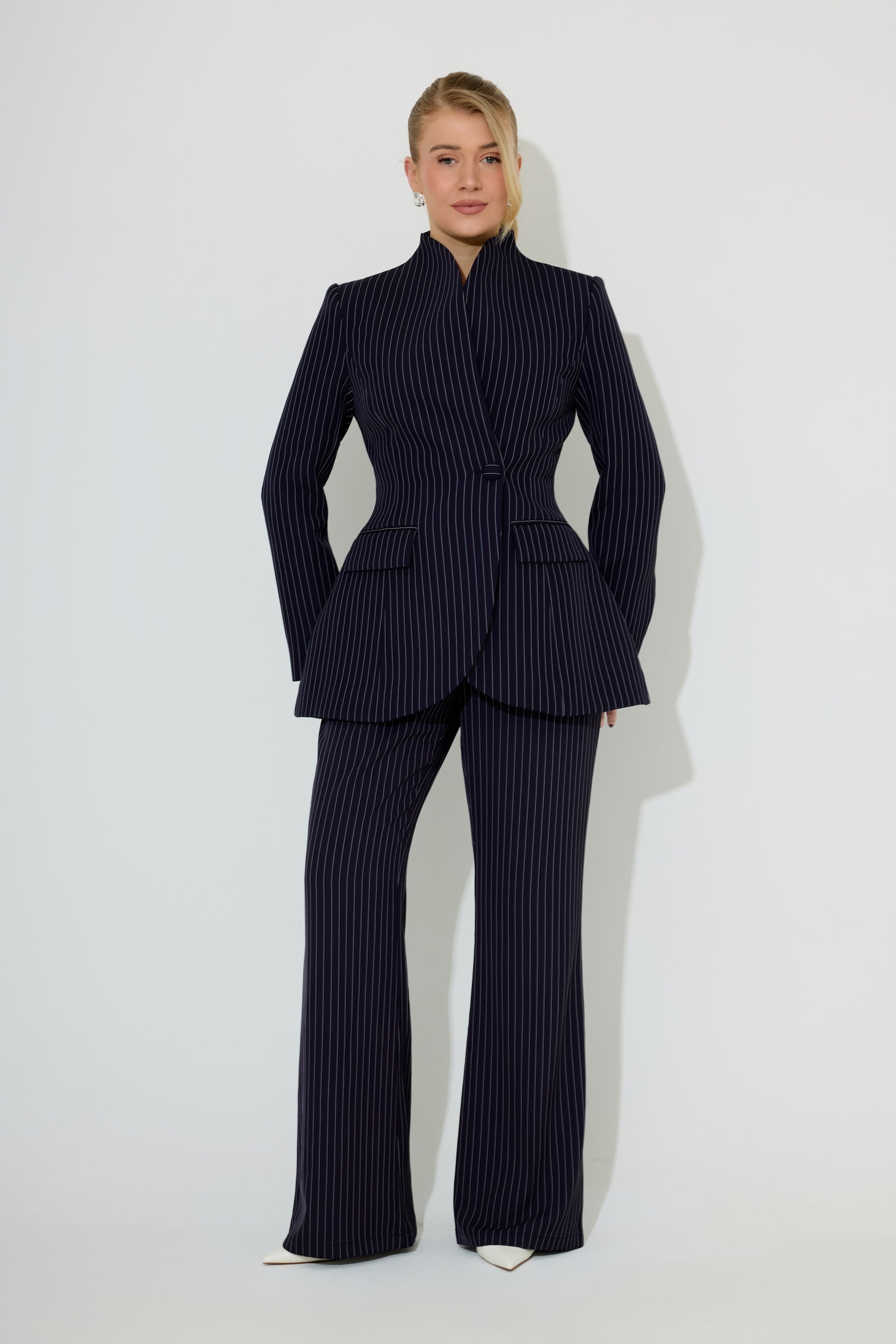 Tailored Pinstripe Blazer