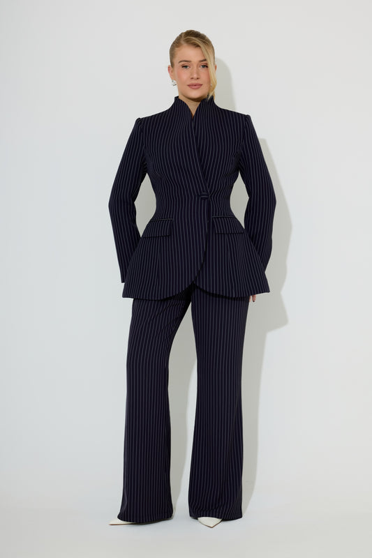 Tailored Pinstripe Blazer