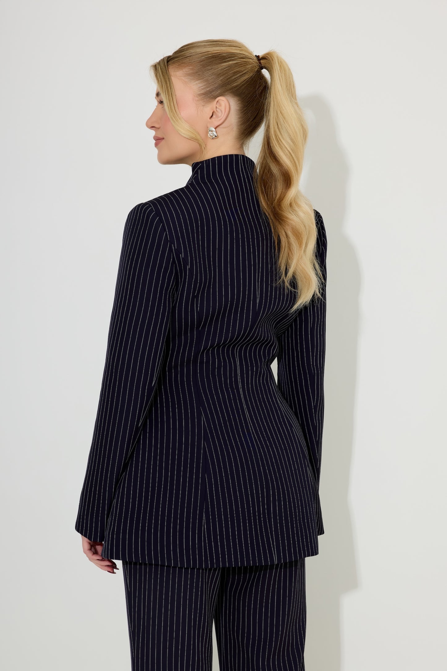 Tailored Pinstripe Blazer