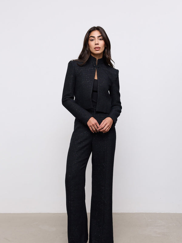 Tweed Slim Flare Trousers