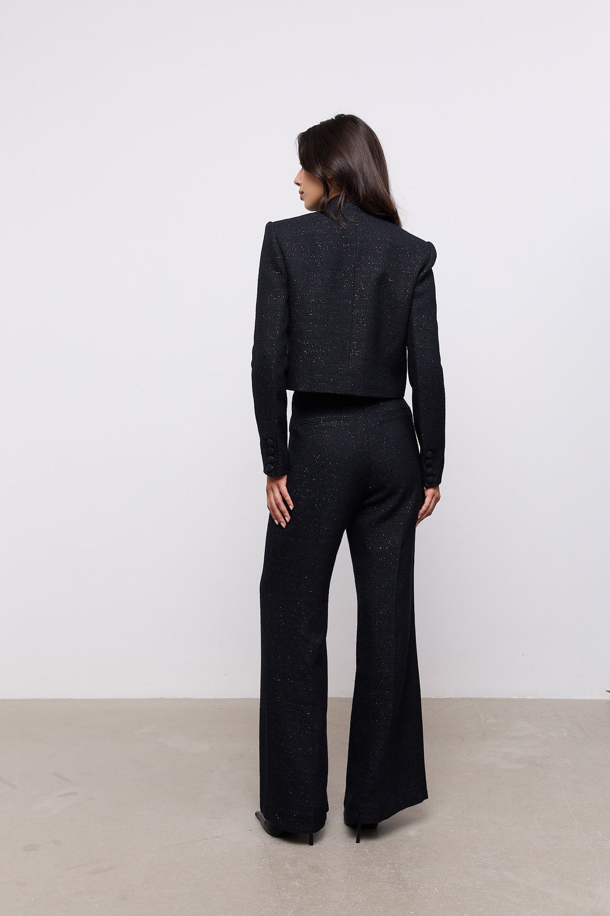Tweed Slim Flare Trousers