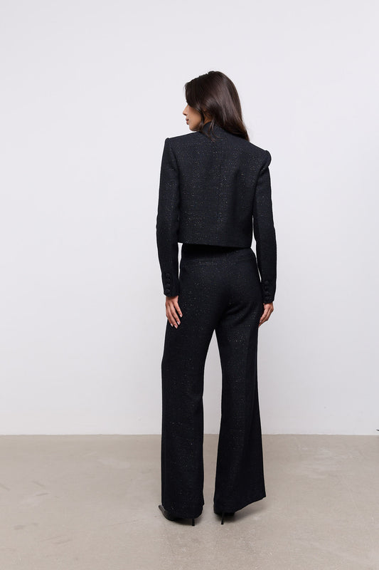 Tweed Slim Flare Trousers