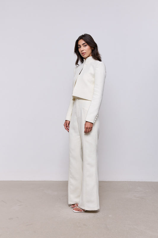 Tweed Slim Flare Trousers