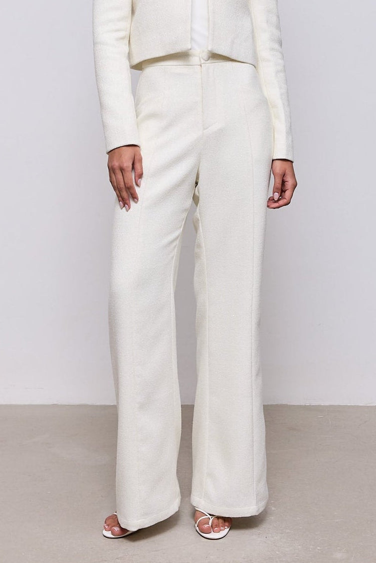 Tweed Slim Flare Trousers