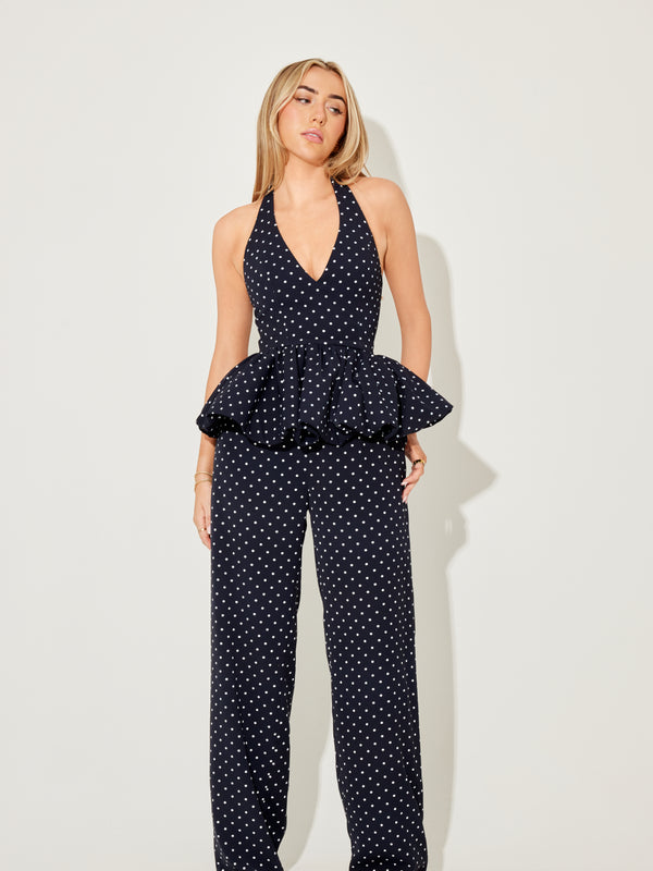 Polka Dot Peplum Top – Odd Muse