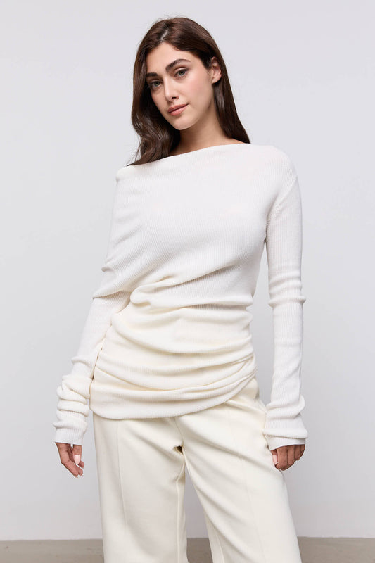Wool Asymmetric Top