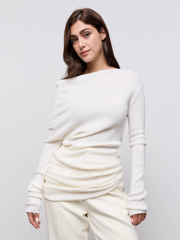 Wool Asymmetric Top