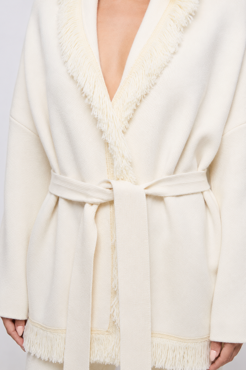Wool Fringe Cardigan