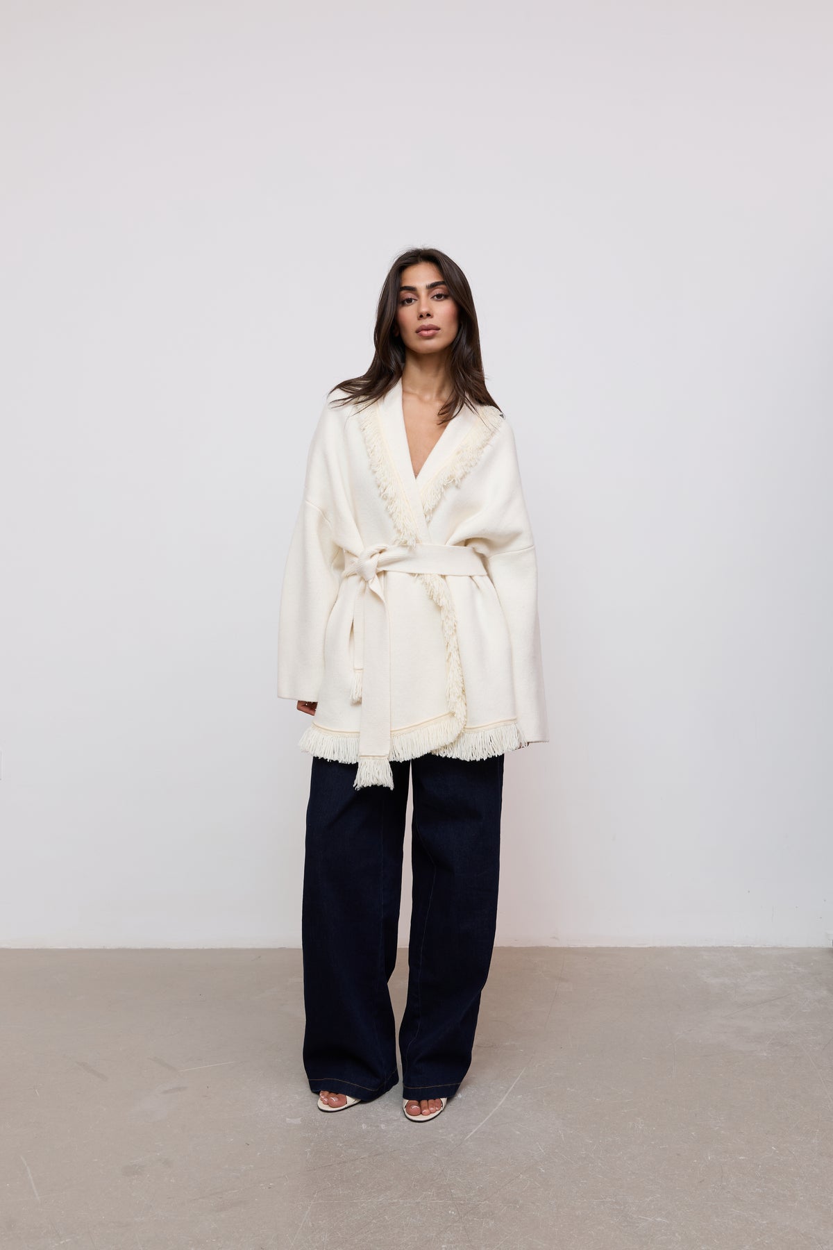 Wool Fringe Cardigan