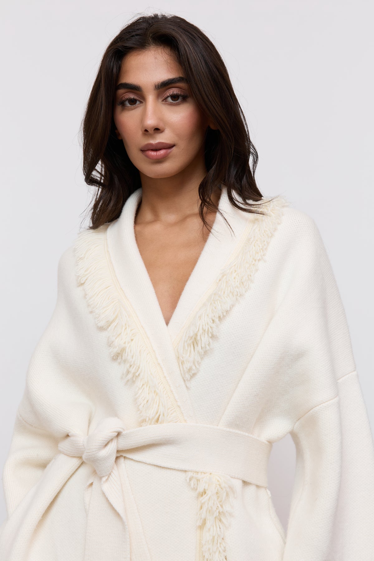 Wool Fringe Cardigan