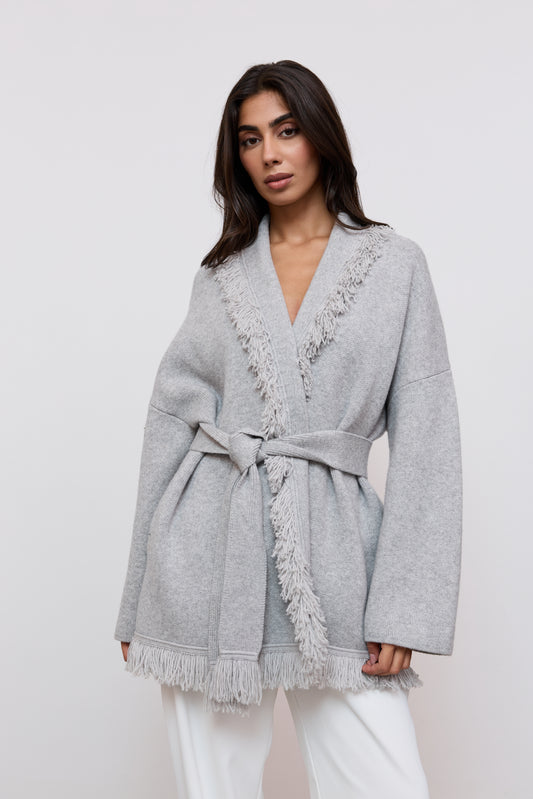Wool Fringe Cardigan