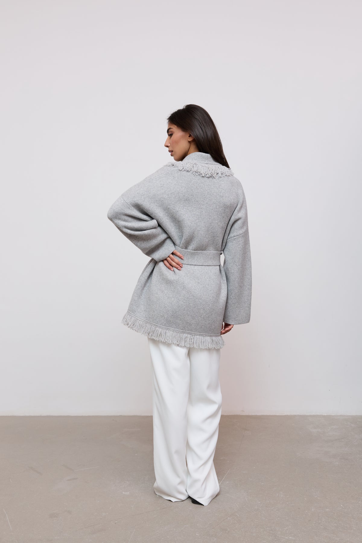 Wool Fringe Cardigan