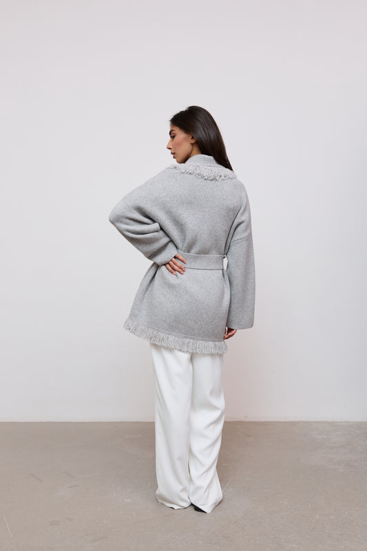 Wool Fringe Cardigan