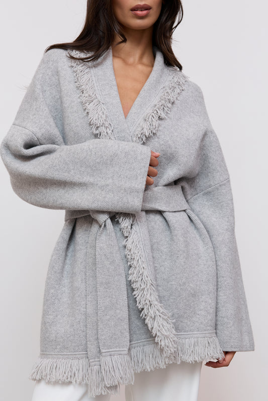 Wool Fringe Cardigan