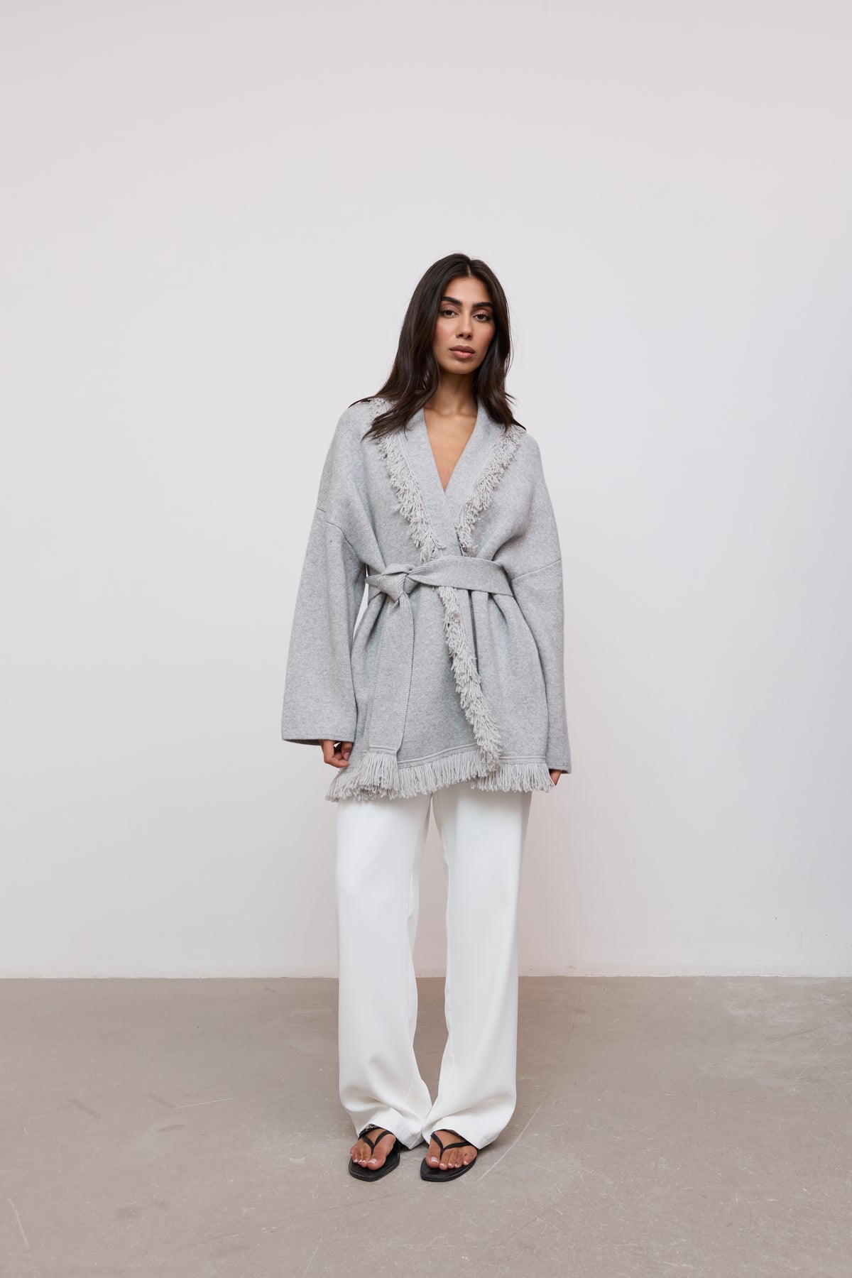 Wool Fringe Cardigan