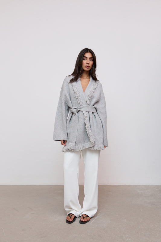 Wool Fringe Cardigan
