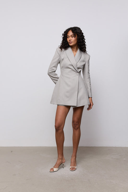 Wool Mix Tailored Blazer Dress