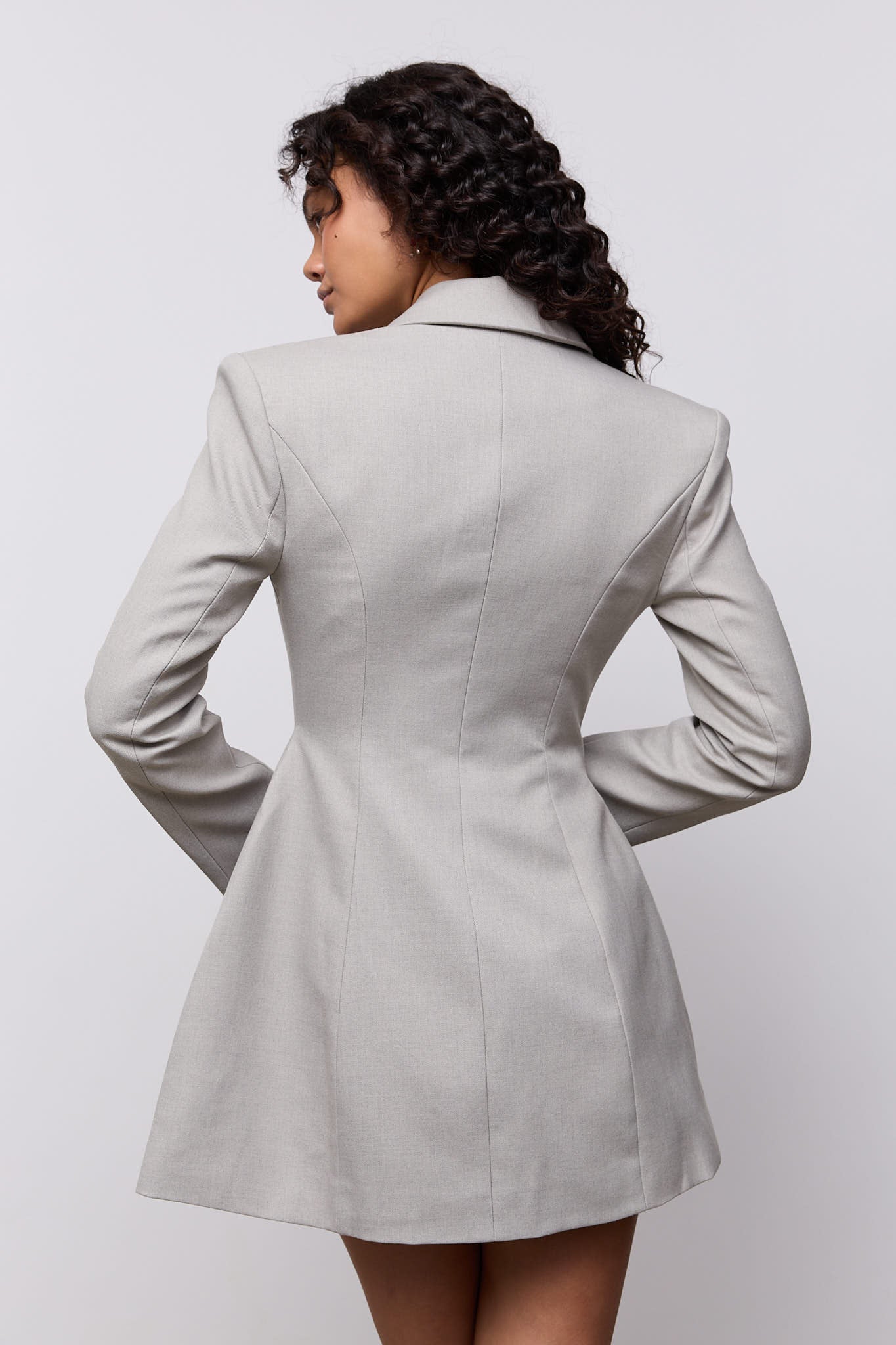 Wool Mix Tailored Blazer Dress