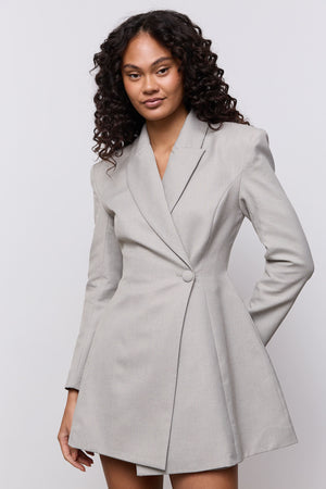Wool Mix Tailored Blazer Dress