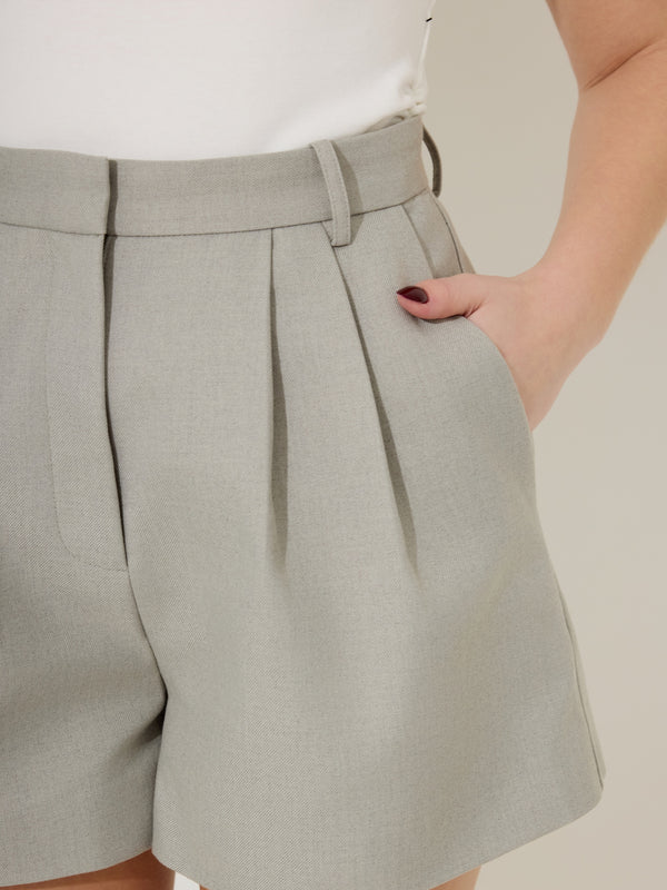 Wool Mix Tailored Shorts