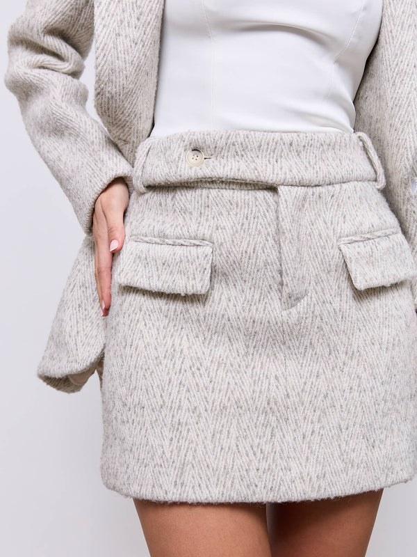 Wool Mix Tweed Mini Skirt